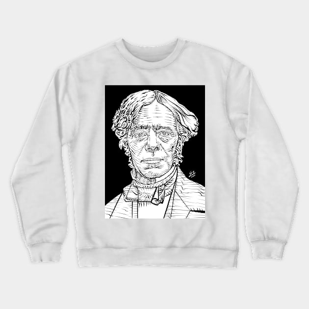 MICHAEL FARADAY ink portrait Crewneck Sweatshirt by lautir